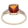 9ct Yellow Gold 0.10ct Diamond and Citrine Solitaire Ring