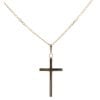 9ct Yellow Gold Plain Cross Pendant and Chain 16"