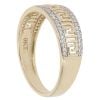 9ct Yellow Gold Cubic Zirconia and Greek Key Half Eternity Ring
