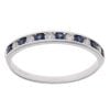 9ct White Gold 0.35ct Diamond And Sapphire Half Eternity Ring