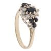 9ct Yellow Gold 0.15ct Diamond and Sapphire Cluster Ring