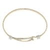 9ct Yellow Gold Cubic Zirconia Twist Patterned Hinged Bangle