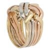 18ct Yellow, White and Rose Gold Six Piece Puzzle Ring