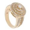 9ct Yellow Gold Diamond Halo Cluster Ring by Anya Belle
