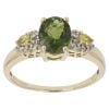 9ct Yellow Gold 0.10ct Diamond and Green Tourmaline Fancy Ring