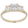 14ct Yellow Gold Cubic Zirconia Three Stone Ring