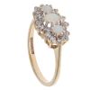 9ct Yellow Gold Opal and Cubic Zirconia Cluster Ring