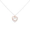 9ct White and Rose Gold Cubic Zirconia Inter-linked Double Heart Pendant and Chain 18"