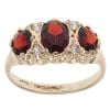 9ct Yellow Gold 0.05ct Diamond And Garnet Cluster Ring