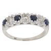 14ct White Gold 0.30ct Diamond and Sapphire Half Eternity Ring