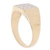 9ct Yellow Gold Cubic Zirconia Textured Signet Ring