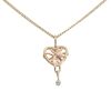 9ct Yellow Gold 0.01ct Diamond Heart Pendant and Chain 18"