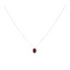 Silver Red Gemstone And Cubic Zirconia Cluster Pendant And Chain 18" By Icesia