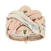 9ct Yellow, White And Rose Gold Six Piece Puzzle Ring