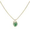 18ct Yellow Gold Jade and 0.10ct Diamond Pendant and Chain 18"