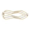 9ct Yellow And White Gold Three Row Wave Bangle