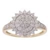 9ct Yellow Gold 1.00ct Diamond Cluster Ring