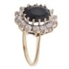 9ct Yellow Gold Sapphire And Cubic Zirconia Cluster Ring