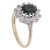 9ct Yellow Gold Sapphire And Cubic Zirconia Cluster Ring