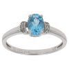 9ct White Gold 0.03ct Diamond and Apatite Dress Ring