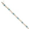9ct Yellow Gold Blue Cubic Zirconia Bracelet 7"