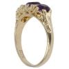 9ct Yellow Gold 0.04ct Diamond and Amethyst Three Stone Ring