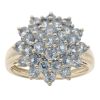 9ct Yellow Gold Blue Gemstone Cluster Ring