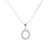 Silver Personalised Block Cubic Zirconia Initial Pendant and Chain