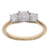 18ct Yellow Gold 1.00ct Diamond Trilogy Ring