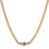 14ct Yellow Gold Monaco Classic Pave Lock Curb Chain 16"