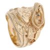 9ct Yellow Gold Patterned Saddle Ring