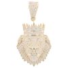 9ct Yellow Gold Cubic Zirconia Lion Crown Pendant