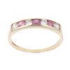 9ct Yellow Gold Ruby And Cubic Zirconia Half Eternity Ring