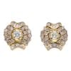 14ct Yellow Gold 2.00ct Brilliant and Baguette Cut Diamond Cluster Earrings
