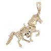 9ct Yellow Gold Sapphire Horse Pendant