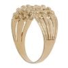 9ct Yellow Gold Three Row Keeper Ring