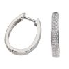 9ct White Gold 0.50ct Diamond Oval Hoop Earrings