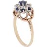 9ct Yellow Gold Created Sapphire And Cubic Zirconia Cluster Ring