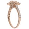 18ct Rose Gold 1.25ct Princess, Baguette And Brilliant Cut Diamond Cluster Ring