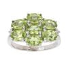9ct White Gold Peridot Cluster Ring