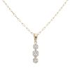 14ct Yellow Gold 0.50ct Diamond Triple Cluster Pendant and Chain 16"