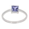 14ct White Gold Tanzanite Solitaire Ring