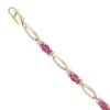9ct Yellow Gold 0.20ct Brilliant Cut Diamond And Ruby Bracelet 7.5"