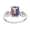 9ct White Gold 0.05ct Diamond And Mystic Topaz Ring
