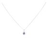 18ct White Gold Sapphire And 0.25ct Diamond Cluster Pendant And Chain 16"