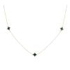 9ct Yellow Gold Malachite Petal Necklace 16"