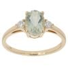 18ct Yellow Gold 0.10ct Diamond and Prasiolite Solitaire Ring