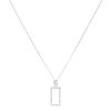 9ct White Gold 0.30ct Diamond Open Rectangle Pendant and Chain 18"