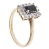 9ct Yellow Gold Sapphire and Cubic Zirconia Cluster Ring