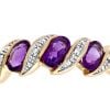 9ct Yellow Gold Diamond and Amethyst Dress Ring